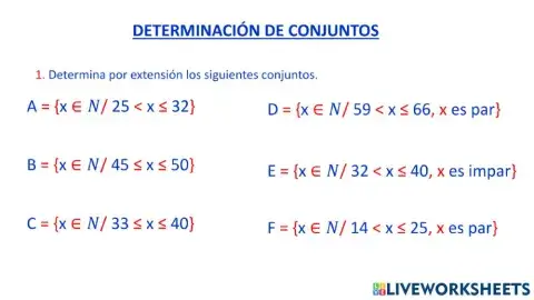 Determinación de conjuntos