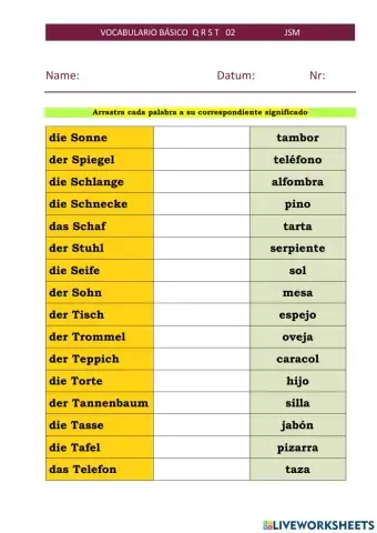 Vocabulario Básico Q R S T 02