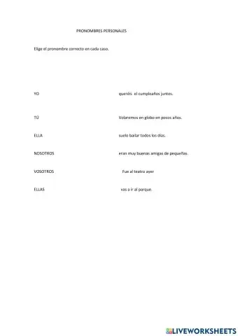Pronombres personales