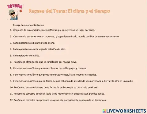 Repaso del Clima y el Tiempo