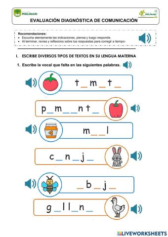 Evaluación Diagnóstica de Comunicación