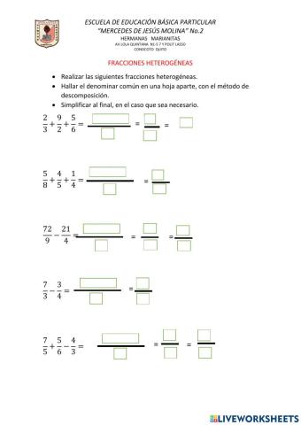 Fracciones heterogéneas
