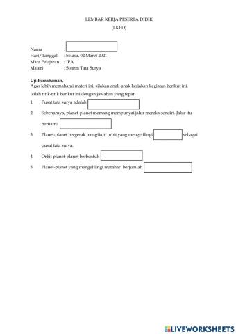 LKPD Sistem Tata Surya