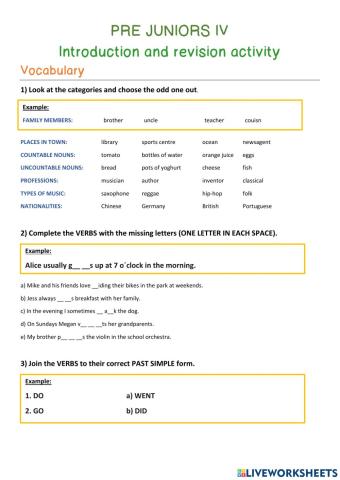 Vocabulary revision a2