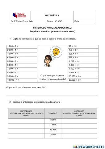 Antecessor e sucessor