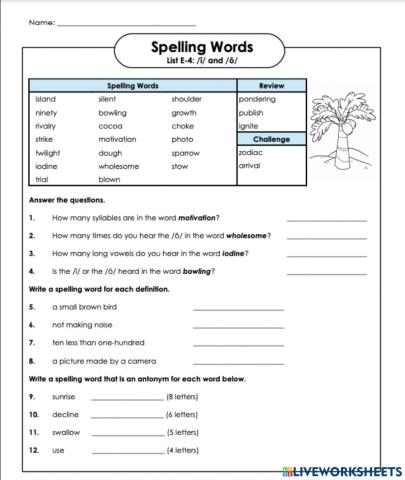 Question words e-4 6th grade