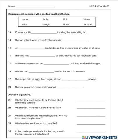 Question words 2 e-4 6th grade