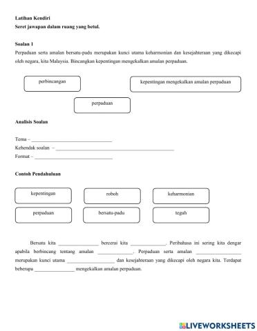 Latihan Melengkapkan Pendahuluan
