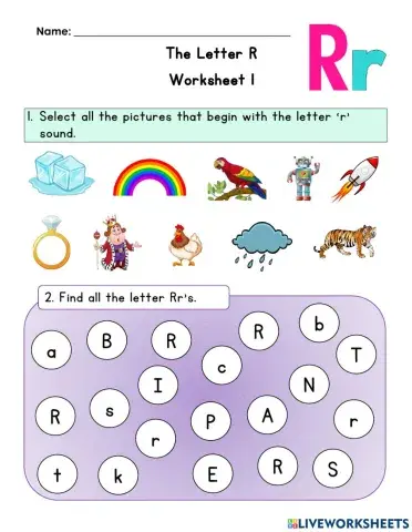 Letter R Worksheet 1