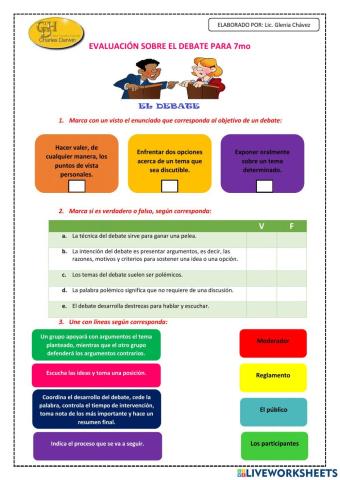 Evaluación sobre el debate para 7mo