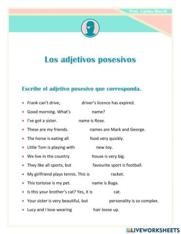 Adjetivos posesivos