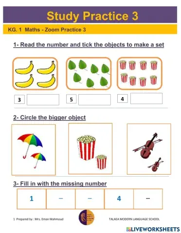 Maths - Practice3 - KG1
