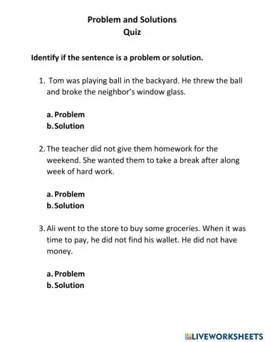 Problem and solutions