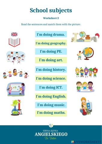 School subjects - Unit 6 - Worksheet 2 - BI2