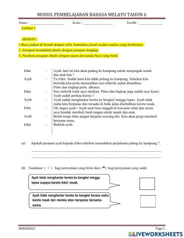 Bahasa Melayu Pemahaman