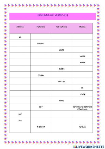 Irregular verbs