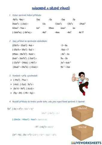 Násobení a dělení výrazů