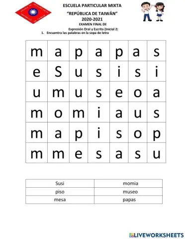 Examen Final Expresión Oral y Escrito