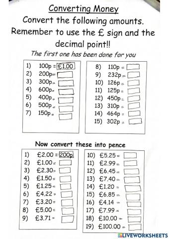 Conversion of Money