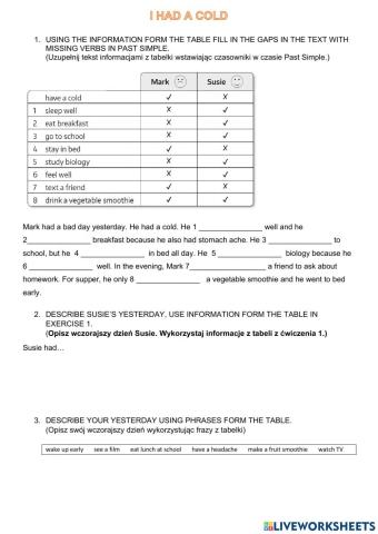 I had a cold - Brainy 6 unit 6