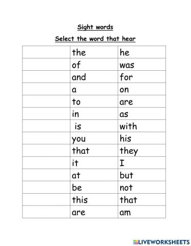 Sight Words