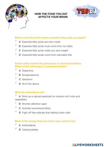 How the food you eat affects your brain
