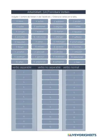(Un)trennbare Verben