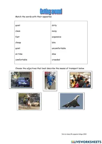 Adjectives to describe transport