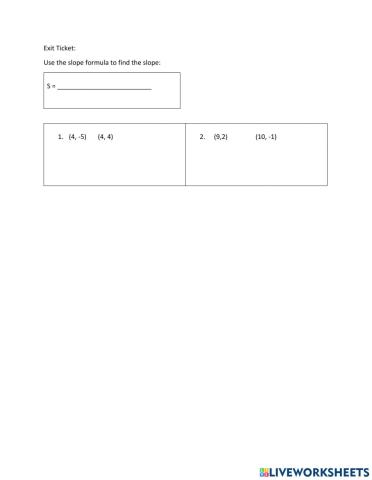 Slope- exit ticket