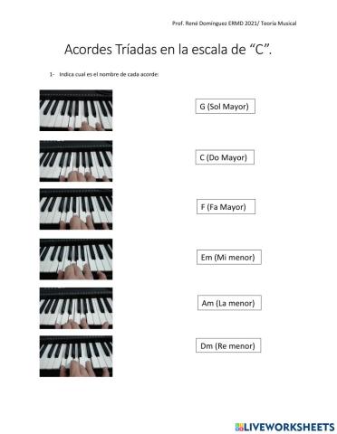 Acorde Tríadas Mayores y menores (C Mayor)