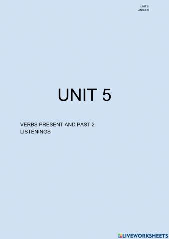 Unit 5. More verbs