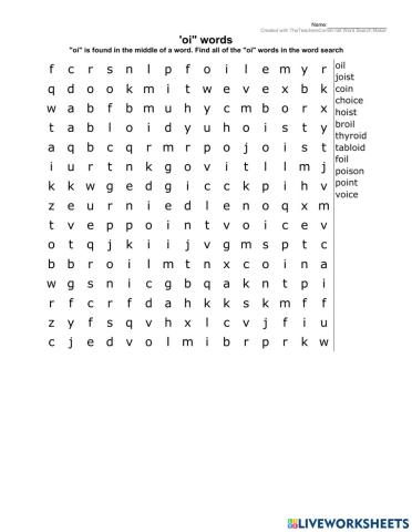 -oi- Word Search