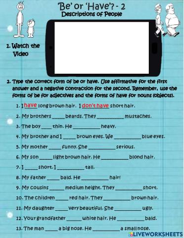 Descriptions of People: Be or Have