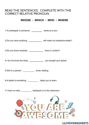 Relative pronouns