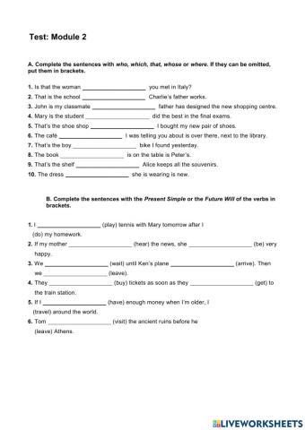 Grammar test Full Blast 3 Unit 2