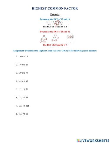 Highest Common Factor