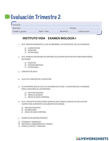 Biologia 2do timestre