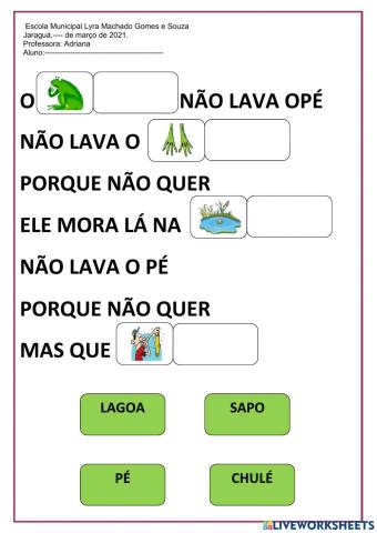 Atividade de reforço