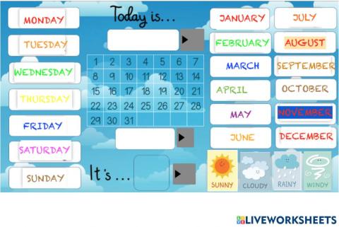 Calendar kindergarten