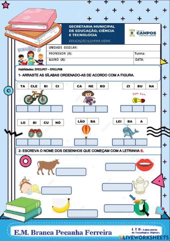 Formação e Escrita de palavras com B