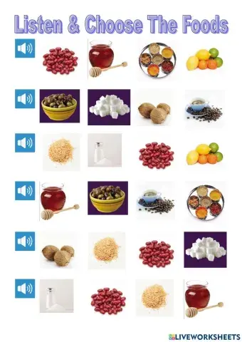 Listen and choose foods tiger 6 macmillan