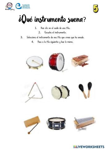 Identificar sonidos de instrumentos de percusión 5