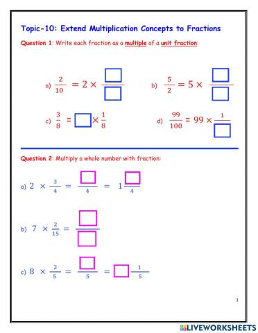 Extend Multiplication Concepts to Fractions