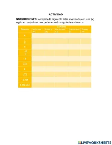 Conjuntos numéricos