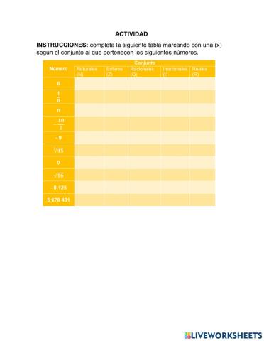 Conjuntos numéricos