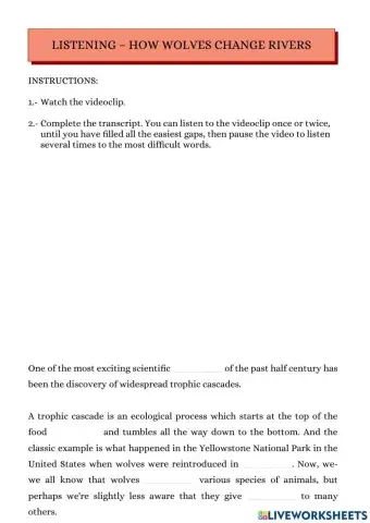 Listening: How Wolves Change Rivers