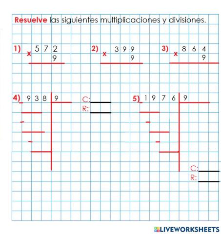 Multiplicación y división por 9
