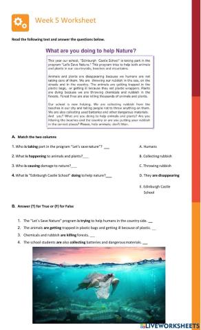 What are you doing to help nature?