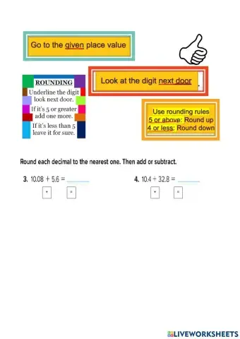 Estimate sums and differences