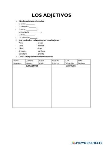 Los adjetivos